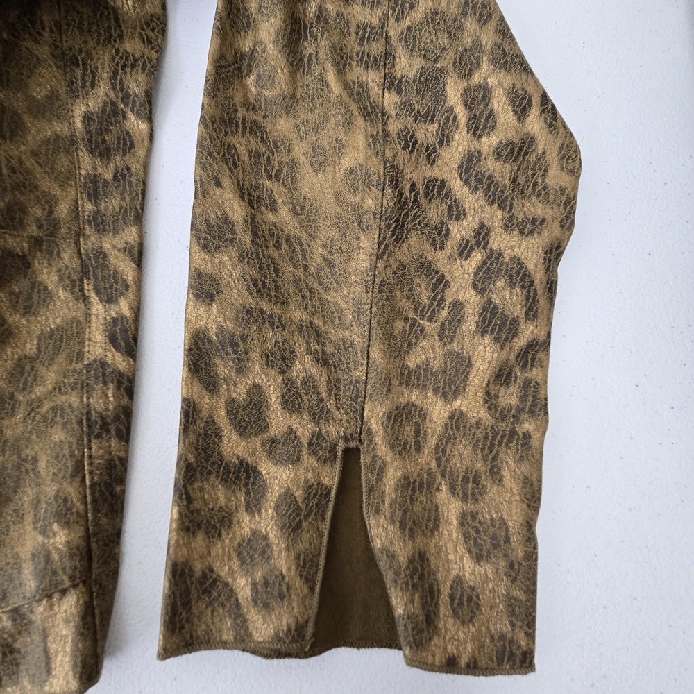Susan Graver Style 1X Reversible Jacket Animal Print Brown - Picture 3 of 6